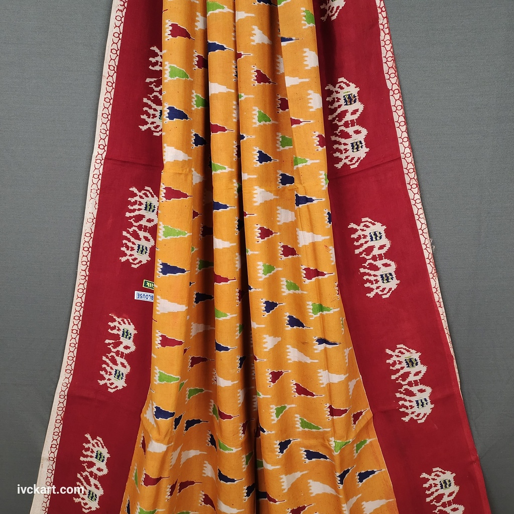 Kalamkari Hand Block Silk Saree