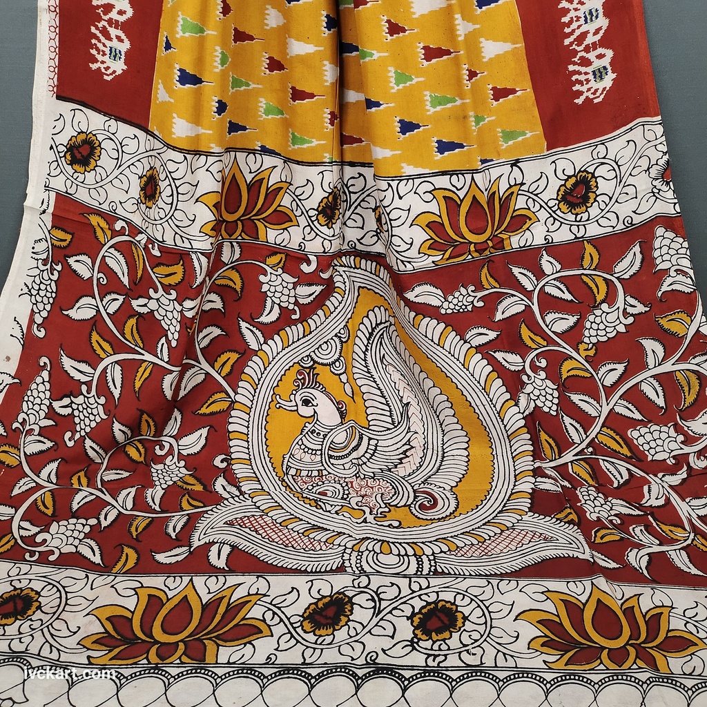 Kalamkari Hand Block Silk Saree