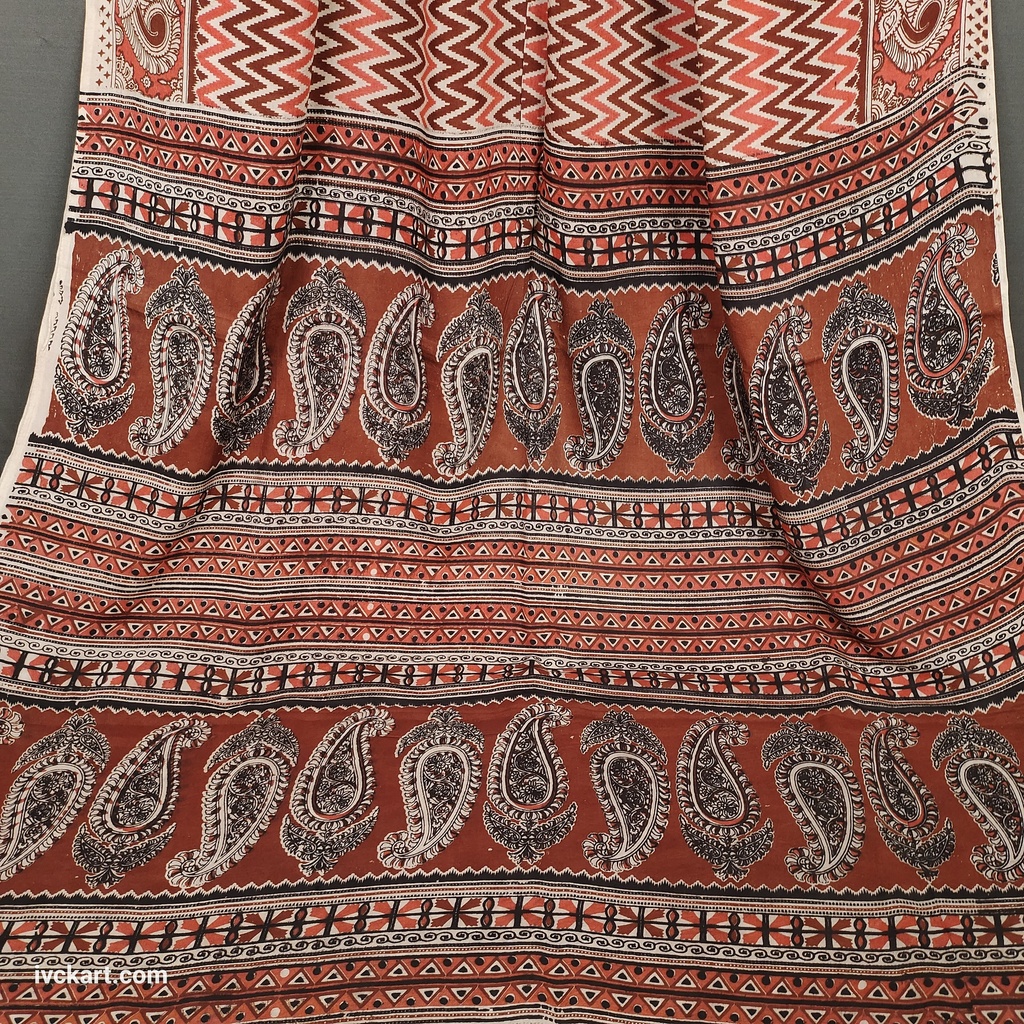 Kalamkari Hand Block Silk Saree