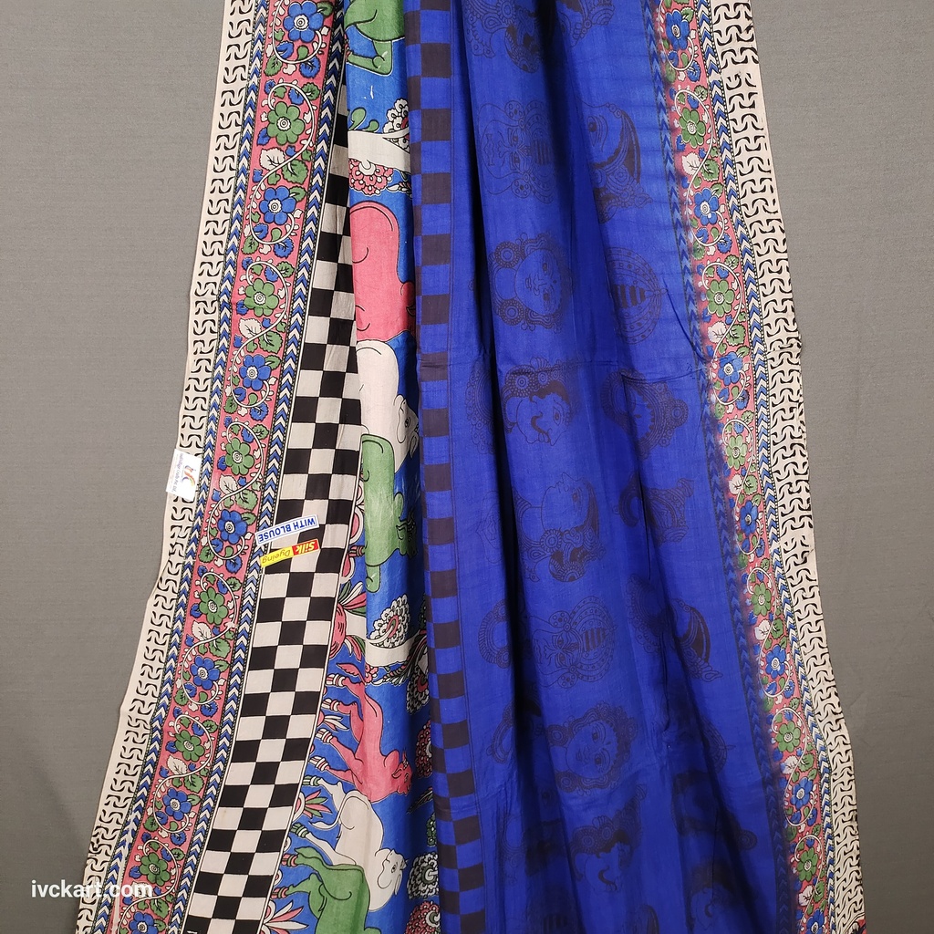 Kalamkari Hand Block Silk Saree