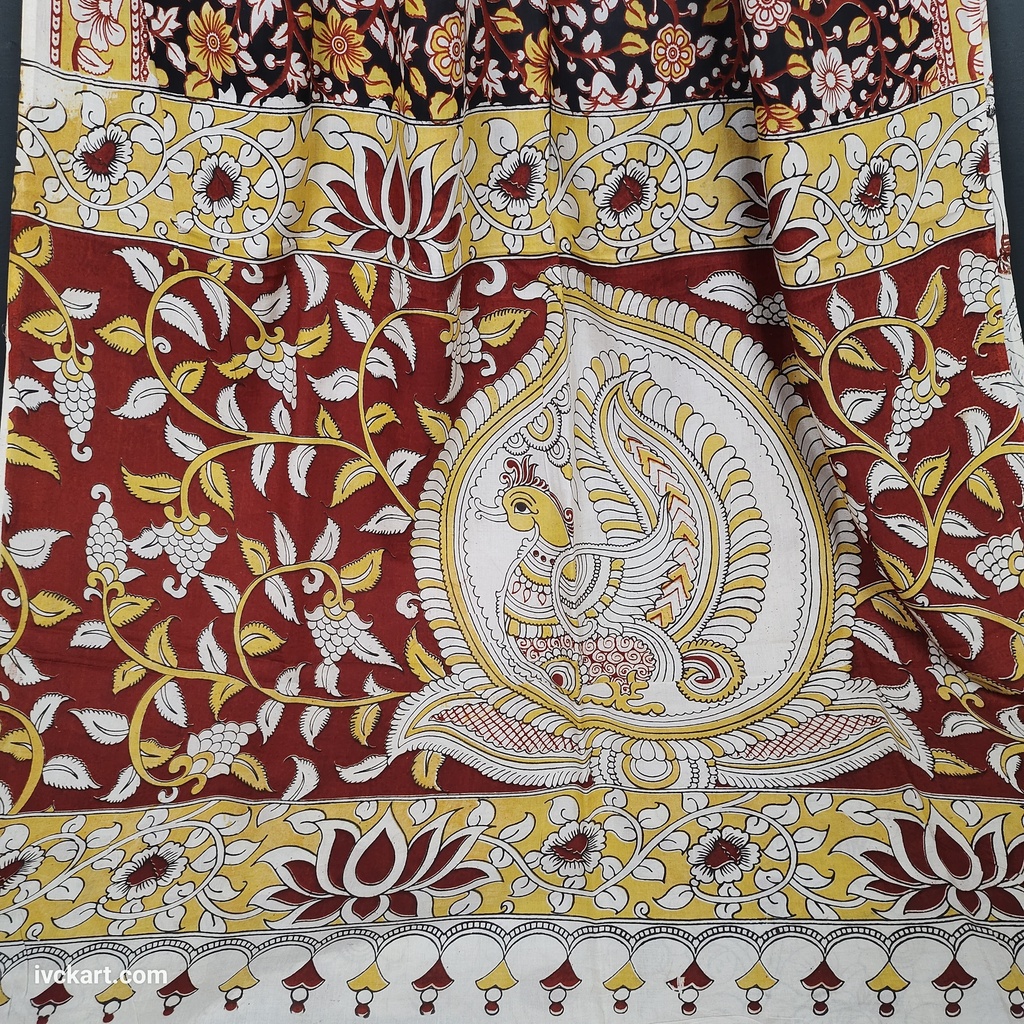 Kalamkari Hand Block Silk Saree