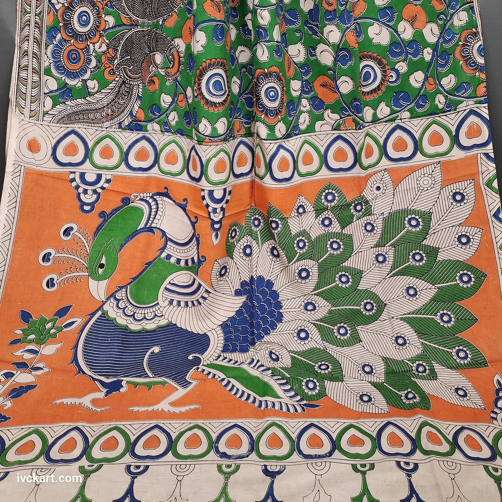 Kalamkari Hand Block Silk Saree