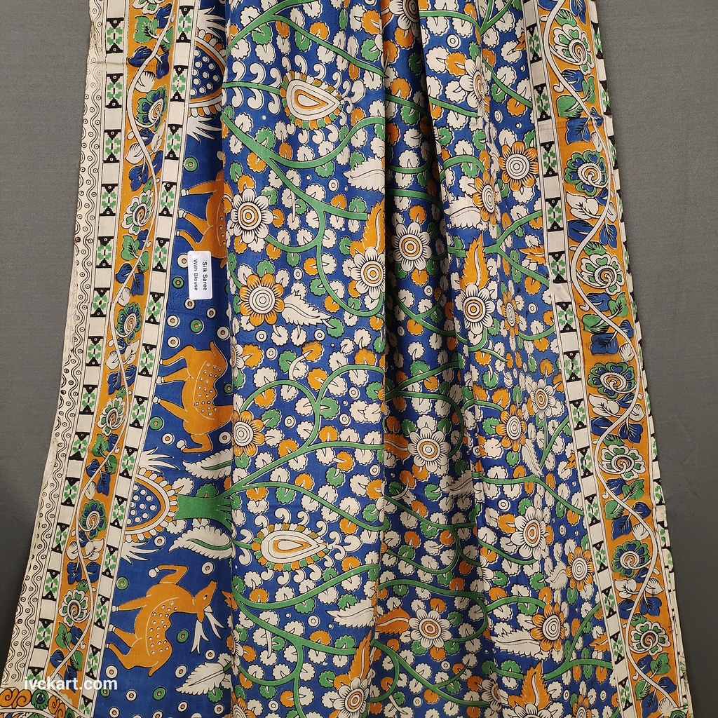 Kalamkari Hand Block Silk Saree