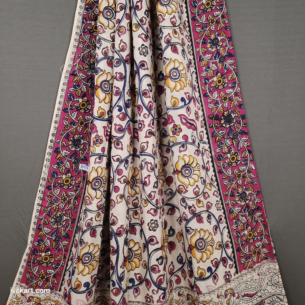 Kalamkari Hand Block Silk Saree