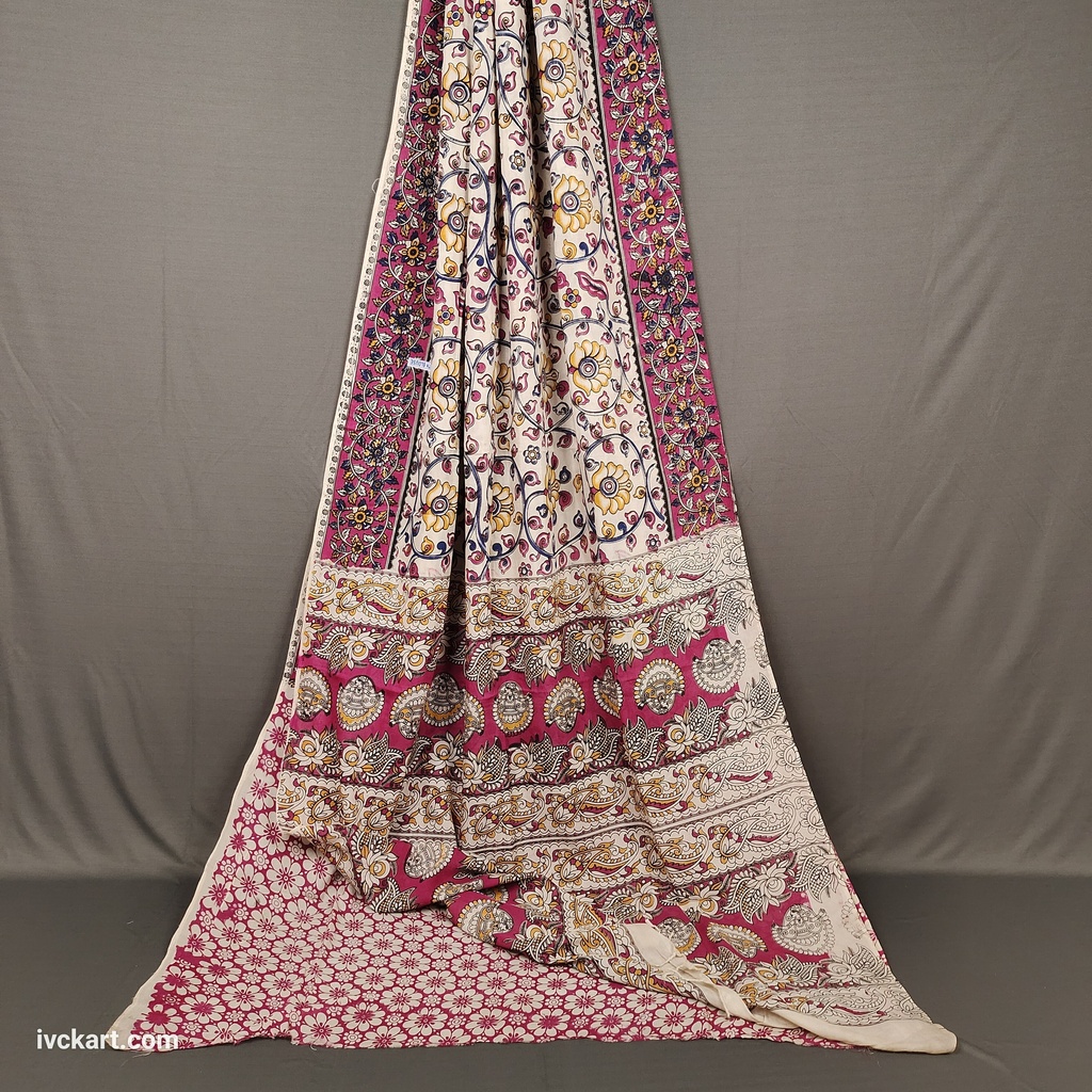 Kalamkari Hand Block Silk Saree