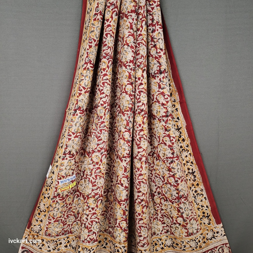 Kalamkari Hand Block Silk Saree