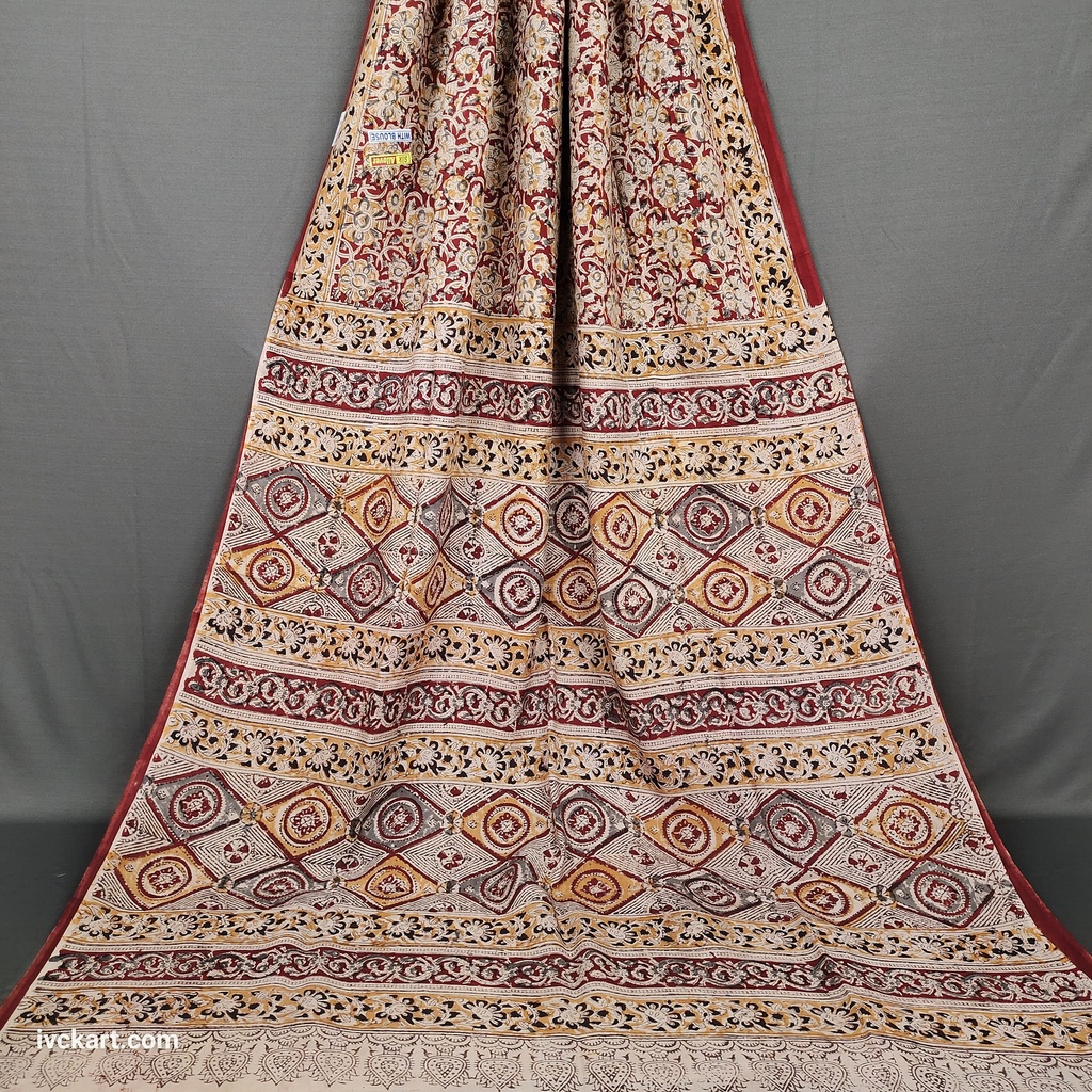 Kalamkari Hand Block Silk Saree