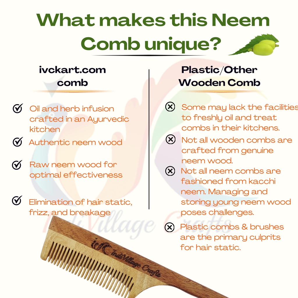 IVC-KACCHI NEEM WOODEN COMB
