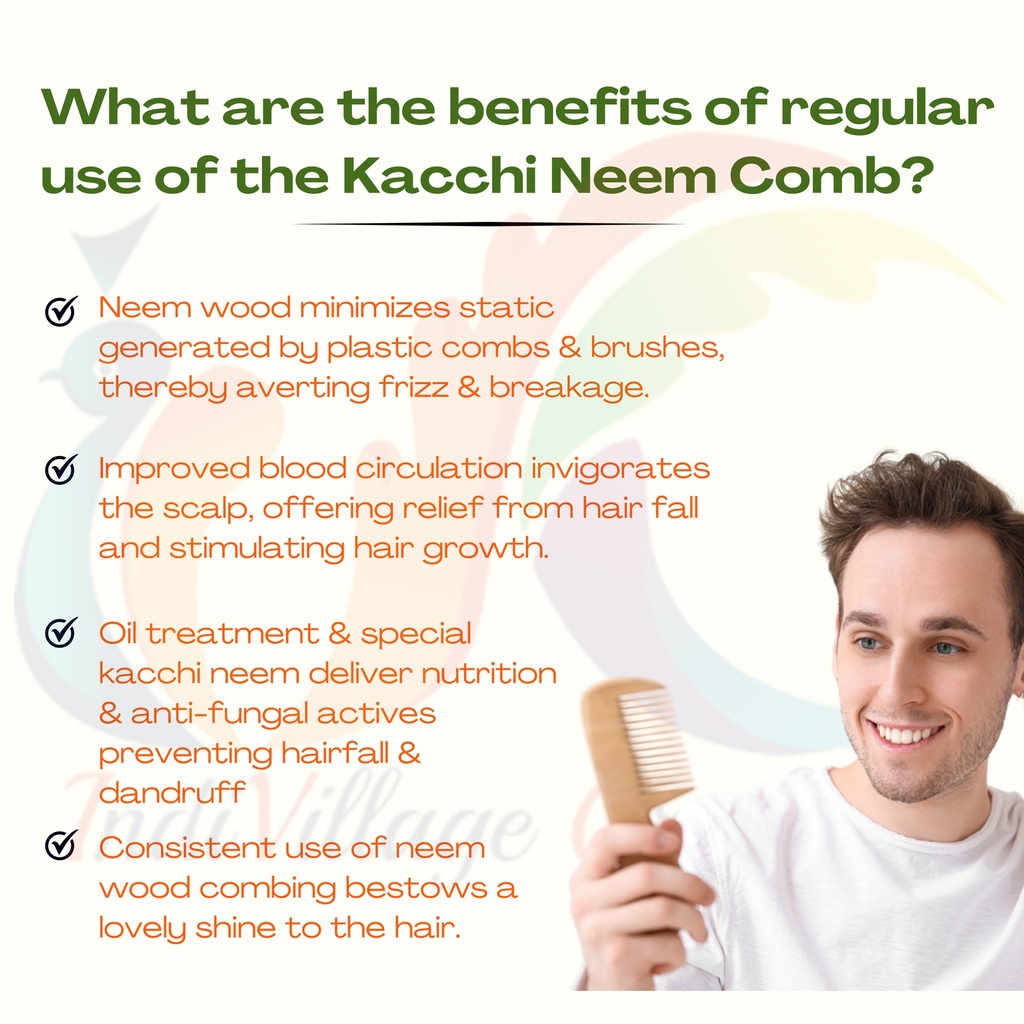 IVC-KACCHI NEEM WOODEN COMB
