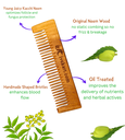 ivckart Kacchi Neem Wooden Beard+Pocket+Tail Comb