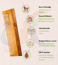 ivckart Kacchi Neem Wooden Beard+Tail+Dual tooth Comb