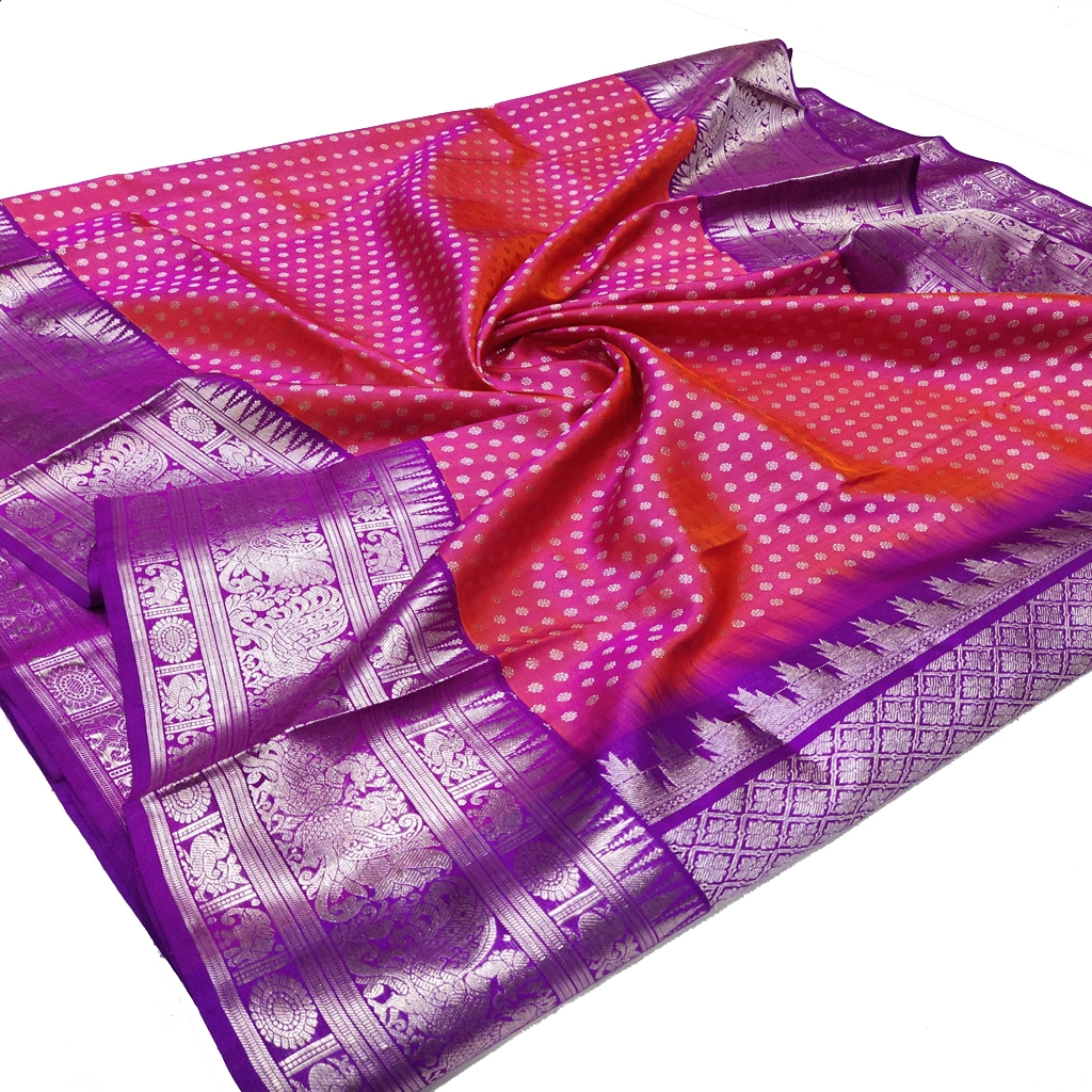 Handwoven Venkatagiri Pure Pattu Saree (Handloom & Silk mark Certified)