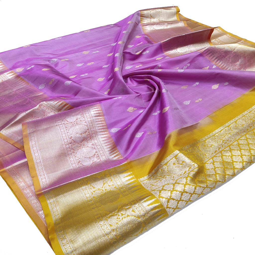 Handwoven Venkatagiri Pure Pattu Saree (Handloom & Silk mark Certified)