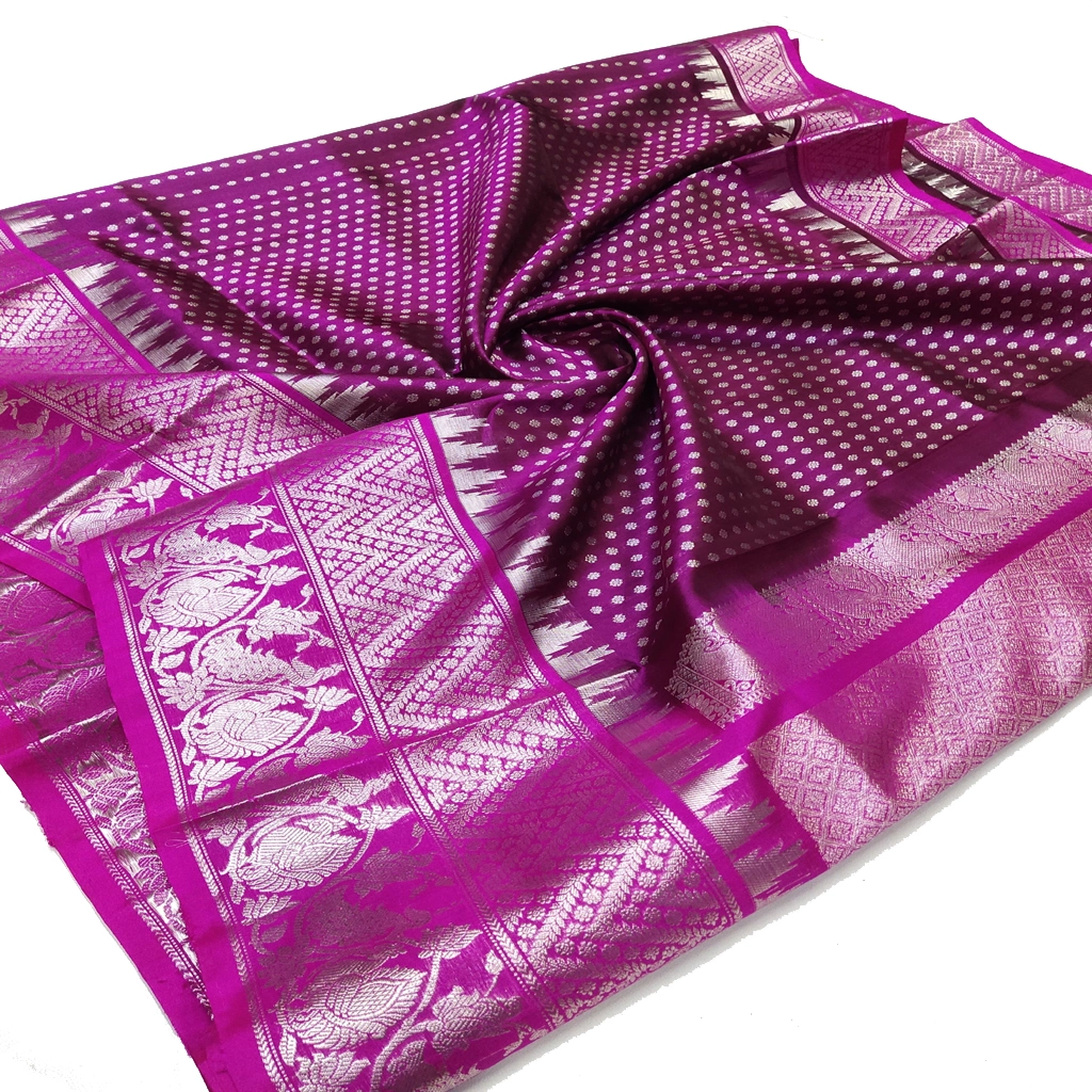 Handwoven Venkatagiri Pure Pattu Saree (Handloom & Silk mark Certified)