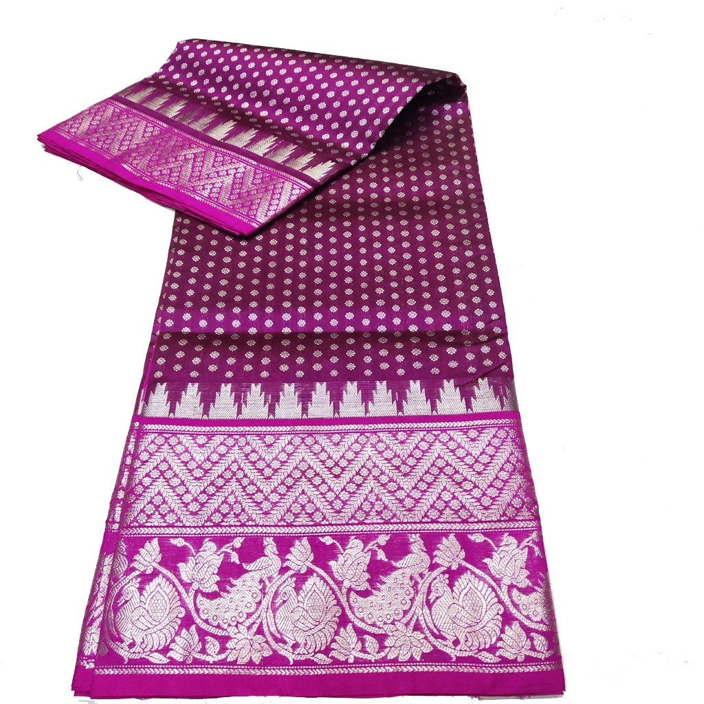 Handwoven Venkatagiri Pure Pattu Saree (Handloom & Silk mark Certified)