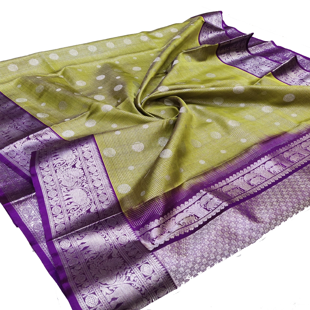 Handwoven Venkatagiri Pure Pattu Saree (Handloom & Silk mark Certified)