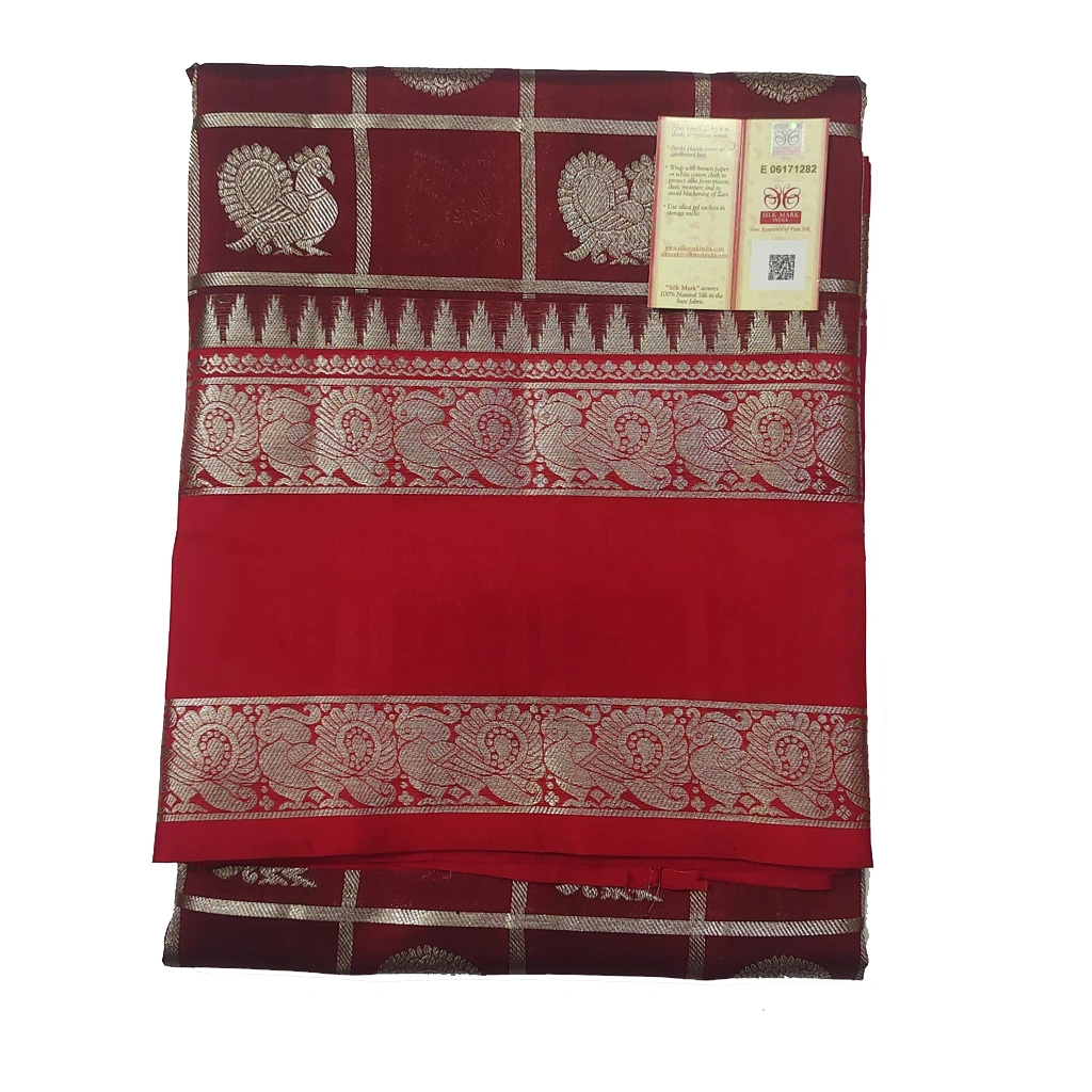 Handwoven Venkatagiri Pure Pattu Saree
(Handloom & Silk mark Certified)