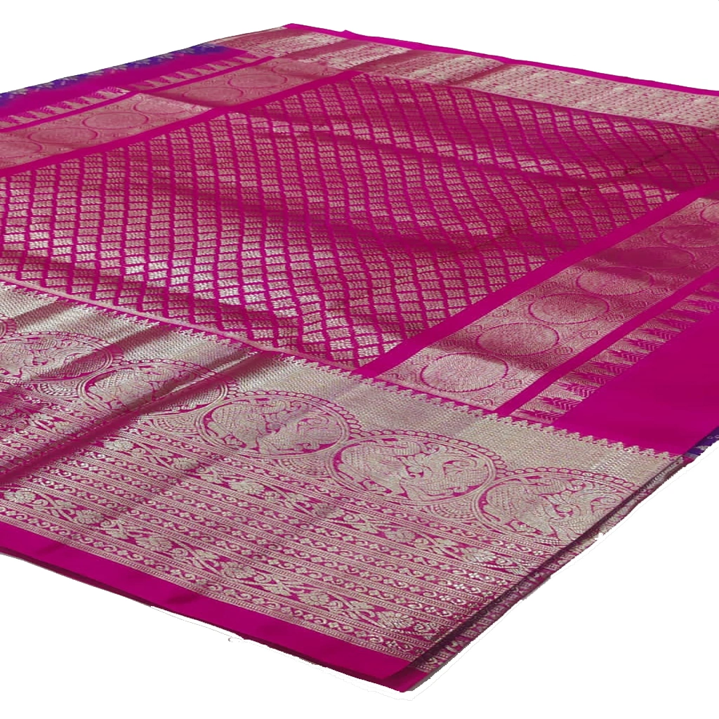 Handwoven Venkatagiri Pure Pattu Saree
(Handloom & Silk mark Certified)