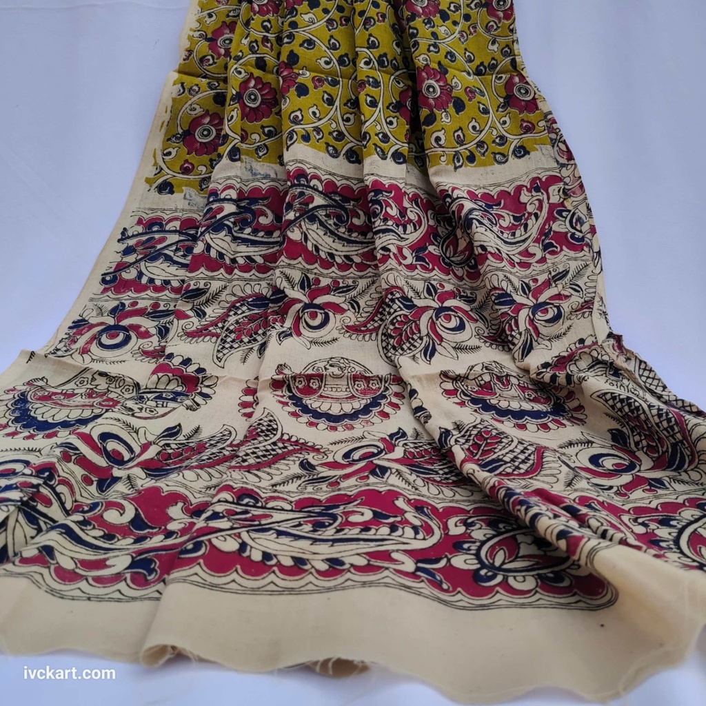 Handwoven Kalamkari Cotton Dress Materials 