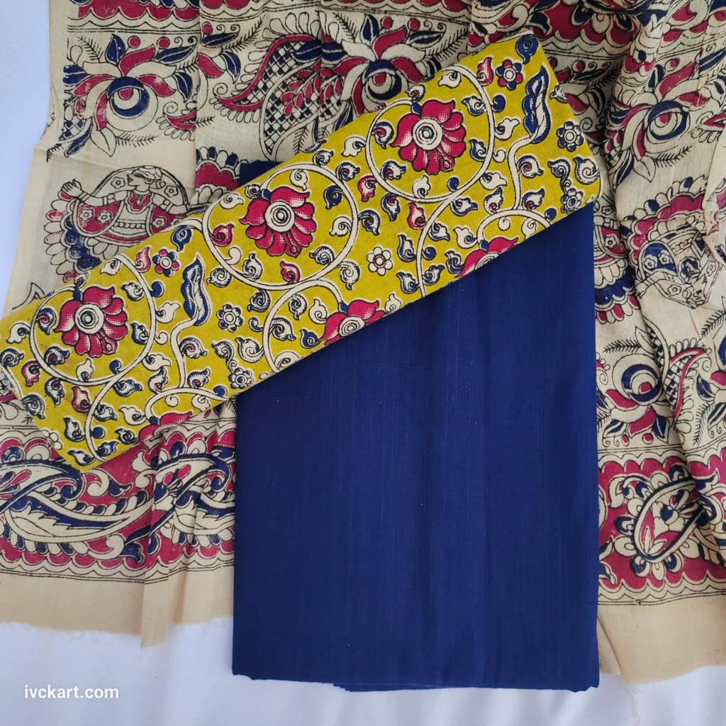 Handwoven Kalamkari Cotton Dress Materials 