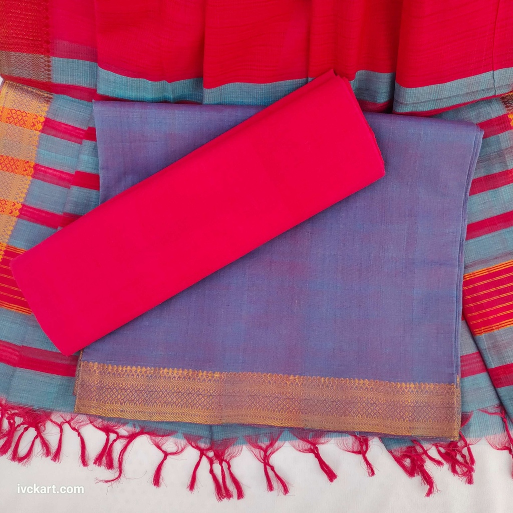 Handwoven Mangalagiri Cotton Dress Materials 