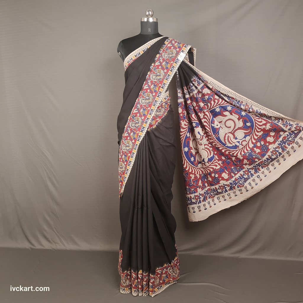 Kalamkari Hand Block Silk Saree