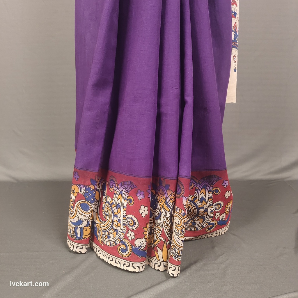 Kalamkari Hand Block Silk Saree
