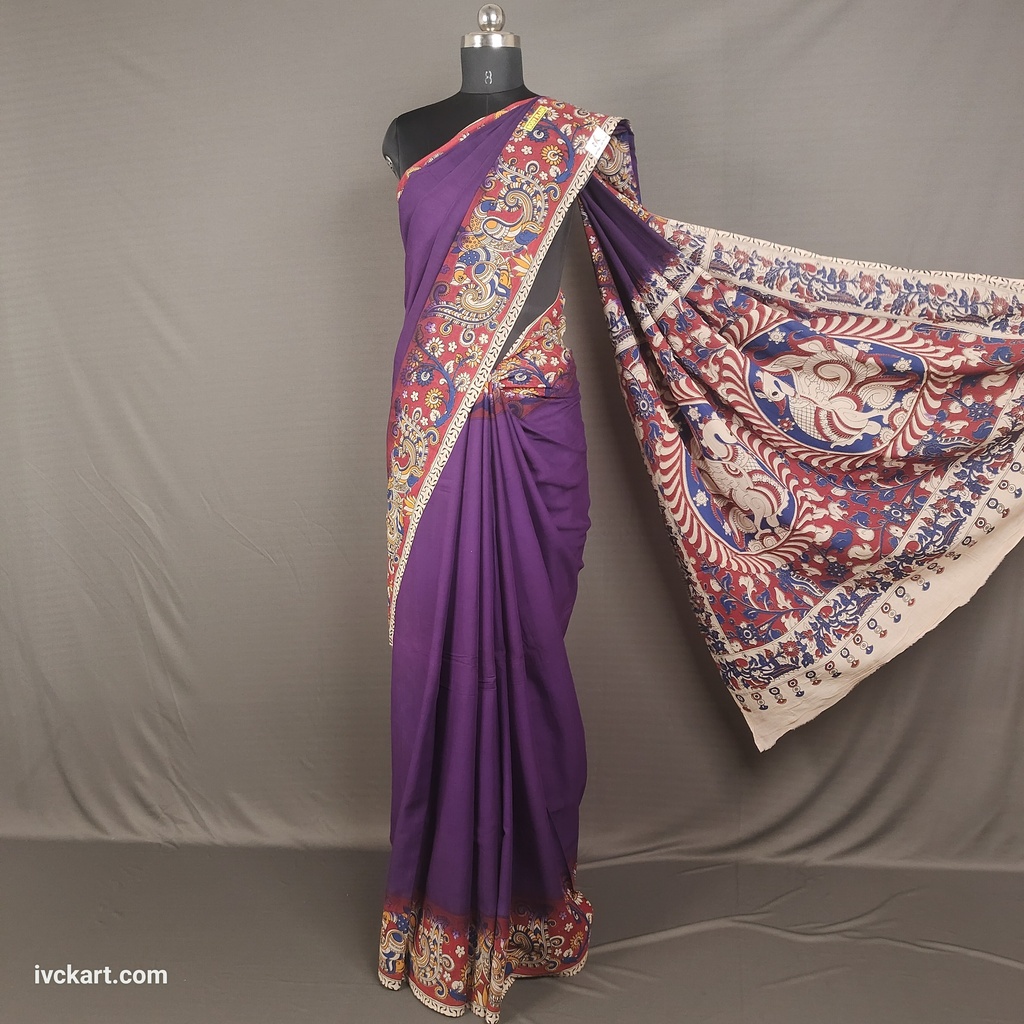 Kalamkari Hand Block Silk Saree