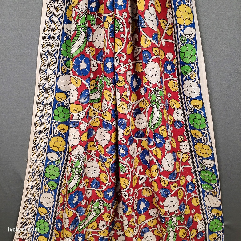 Kalamkari Hand Block Silk Saree