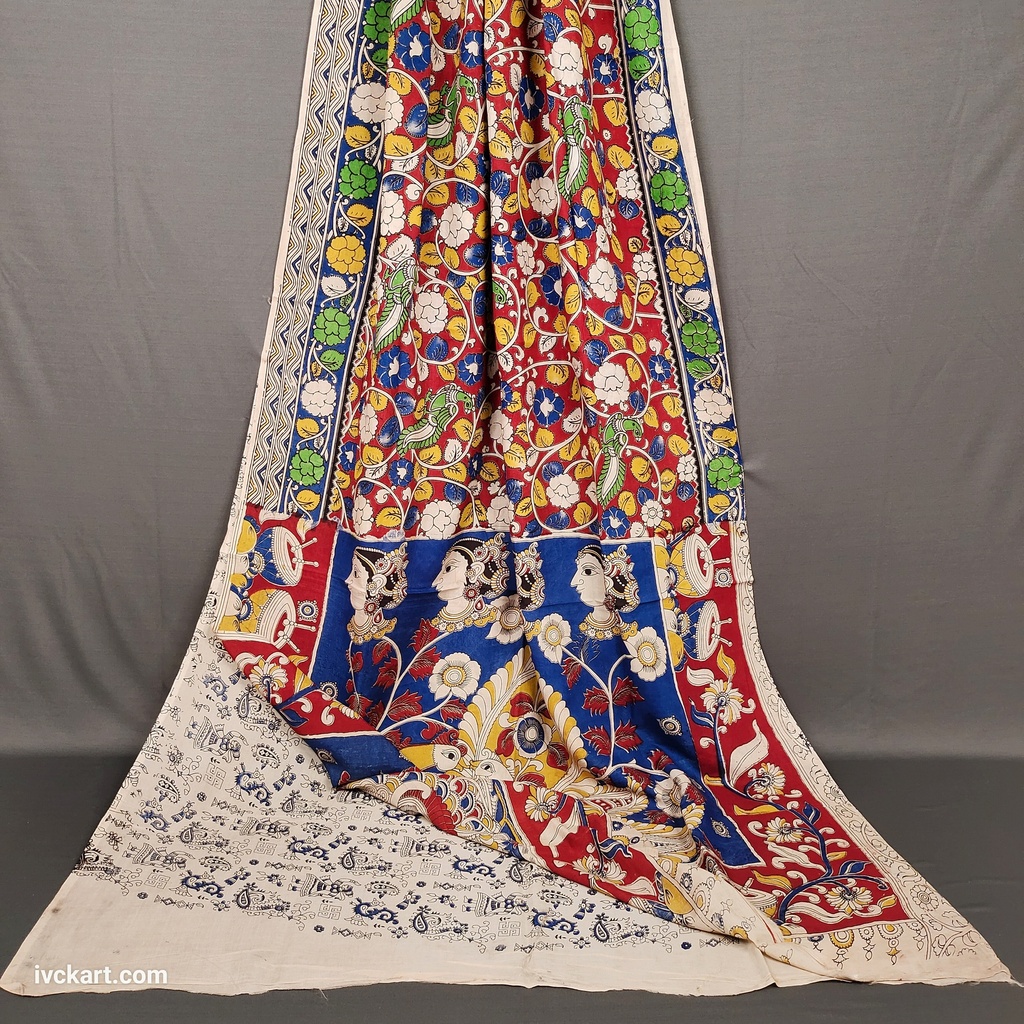 Kalamkari Hand Block Silk Saree