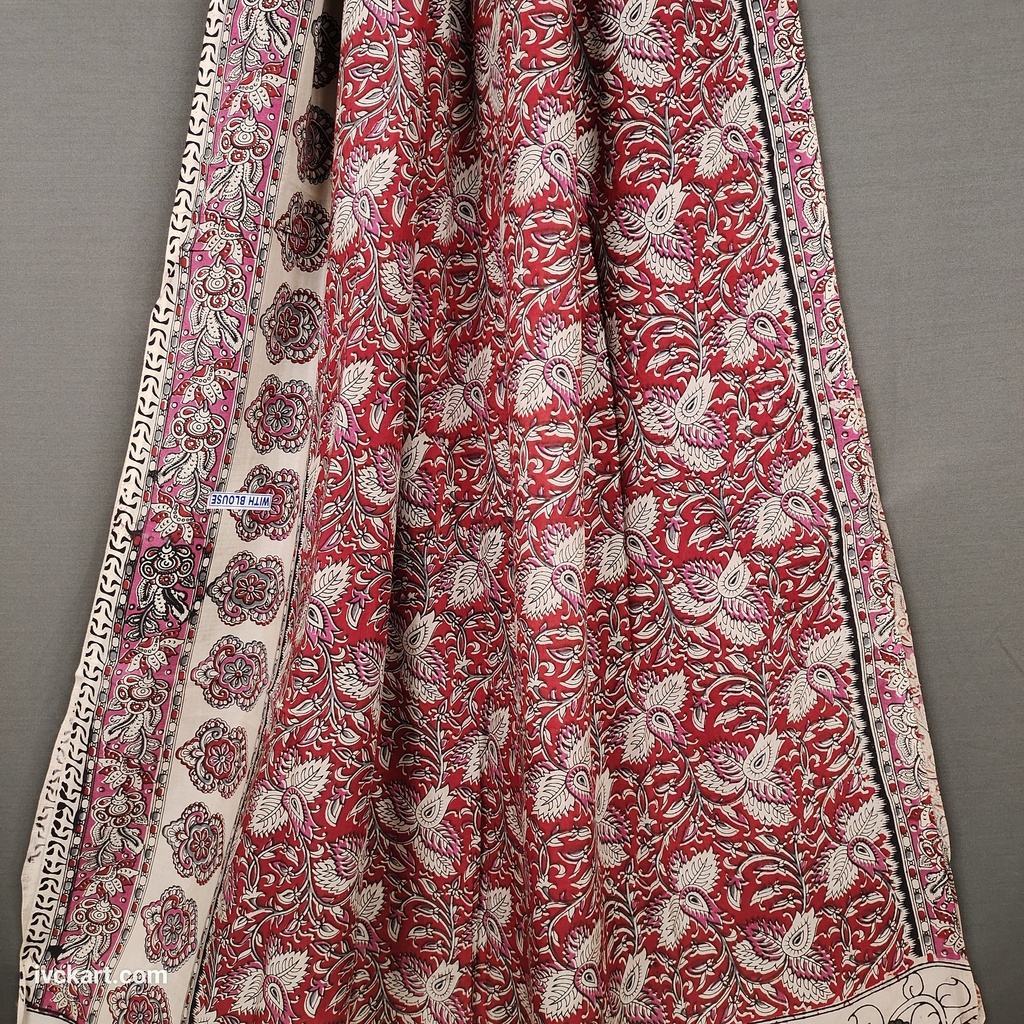 Kalamkari Hand Block Silk Saree