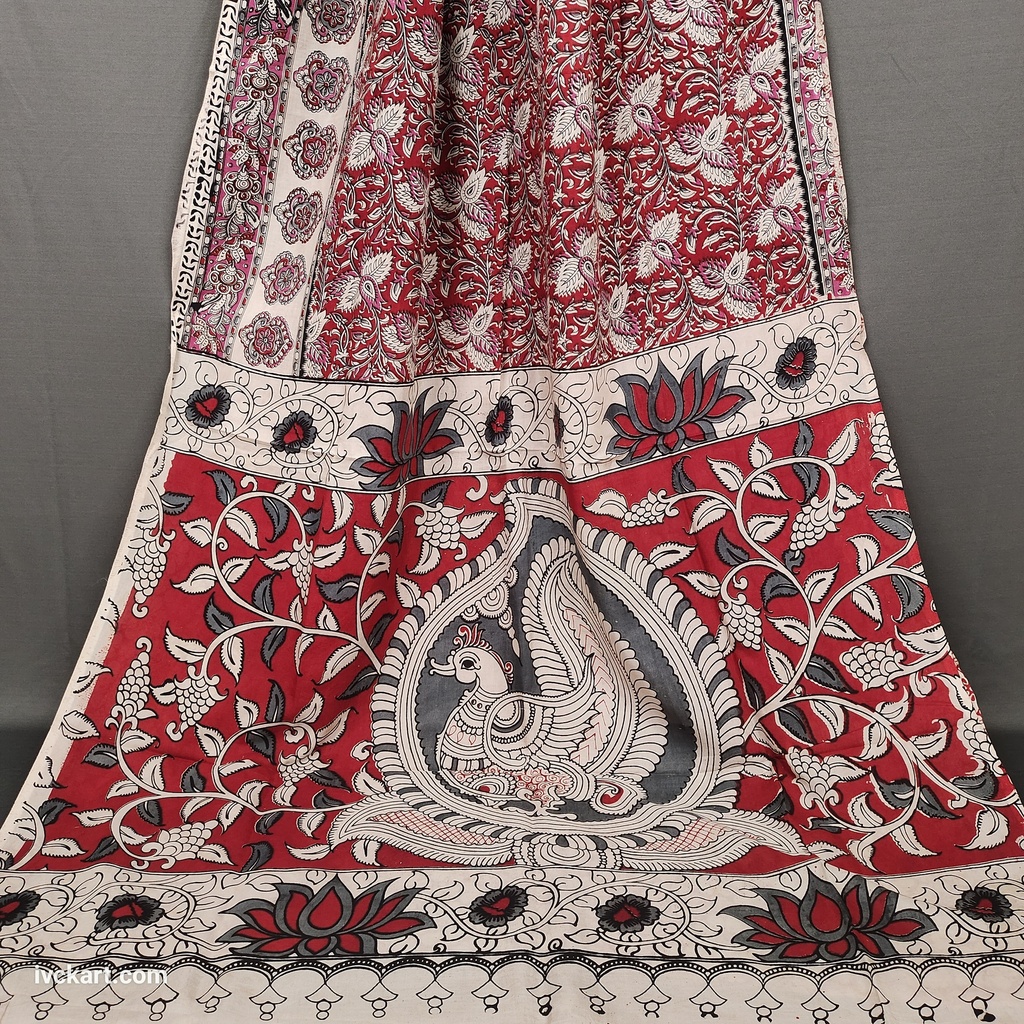 Kalamkari Hand Block Silk Saree