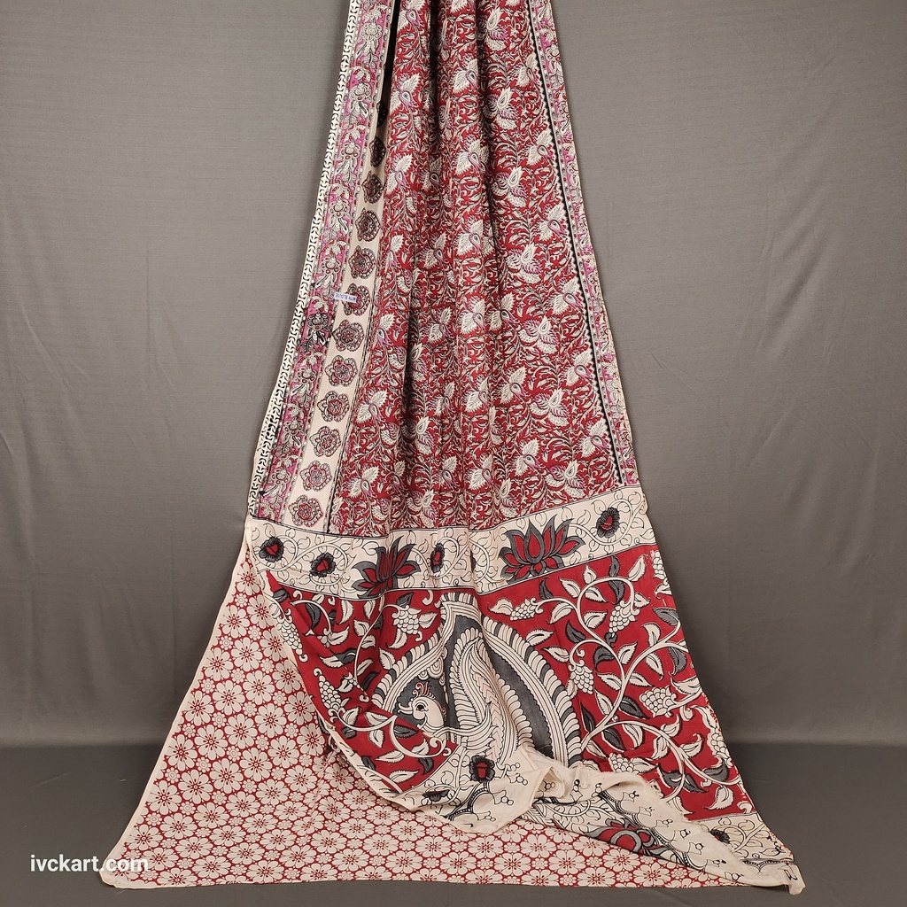 Kalamkari Hand Block Silk Saree
