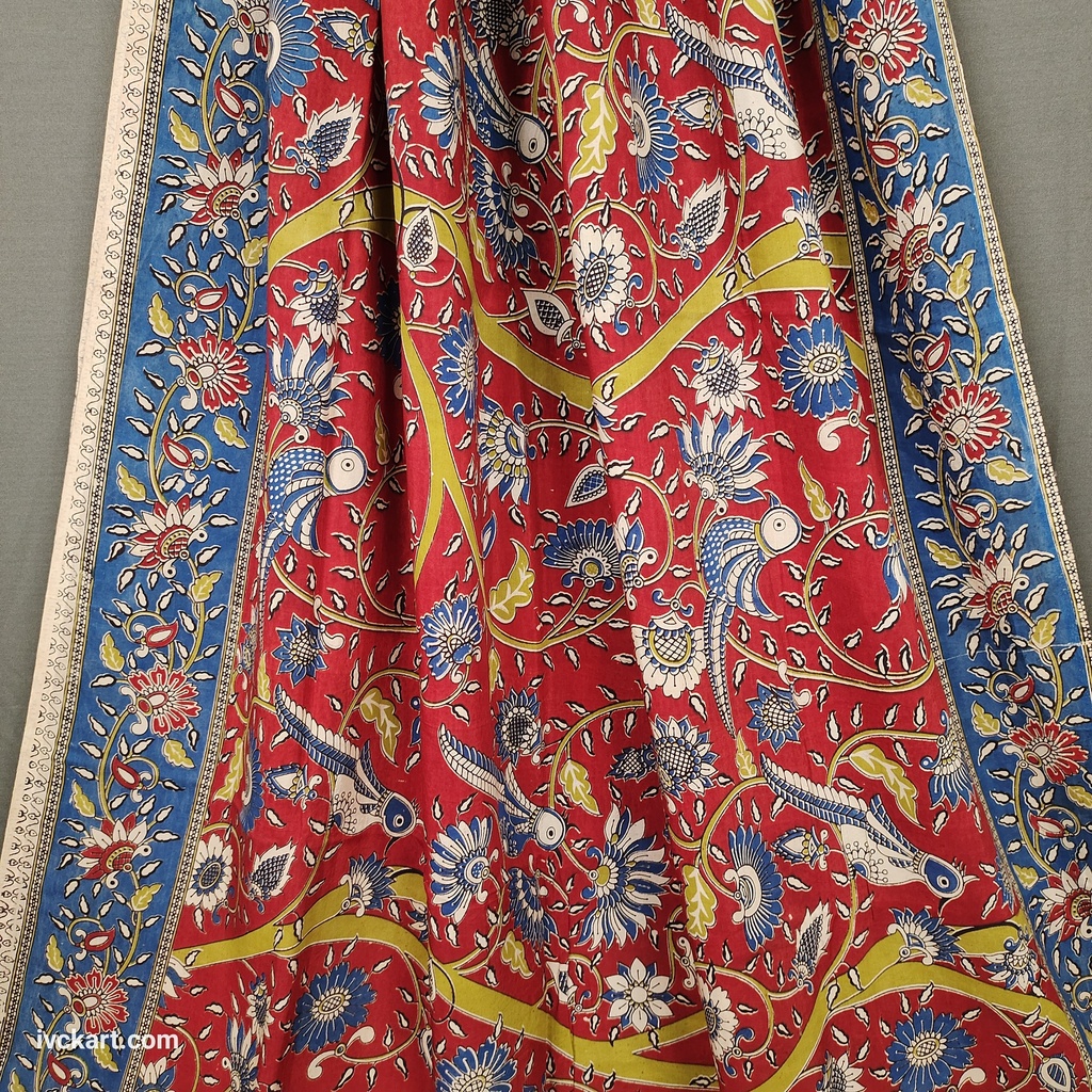Kalamkari Hand Block Silk Saree