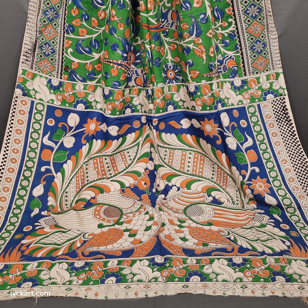 Kalamkari Hand Block Silk Saree