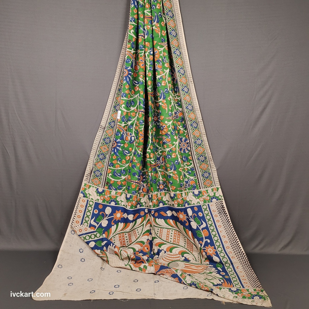Kalamkari Hand Block Silk Saree