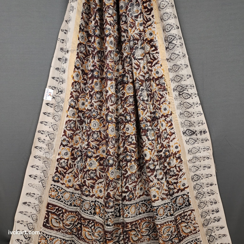 Kalamkari Hand Block Silk Saree