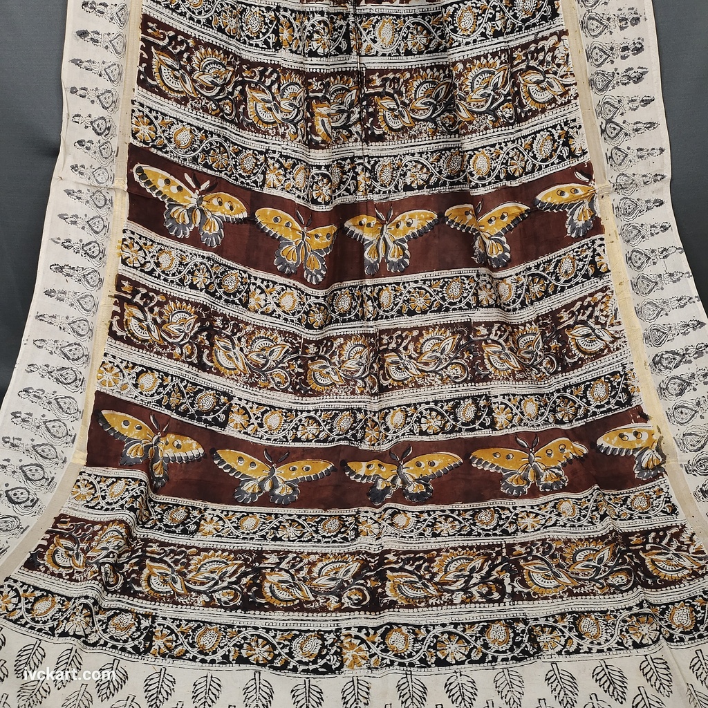 Kalamkari Hand Block Silk Saree