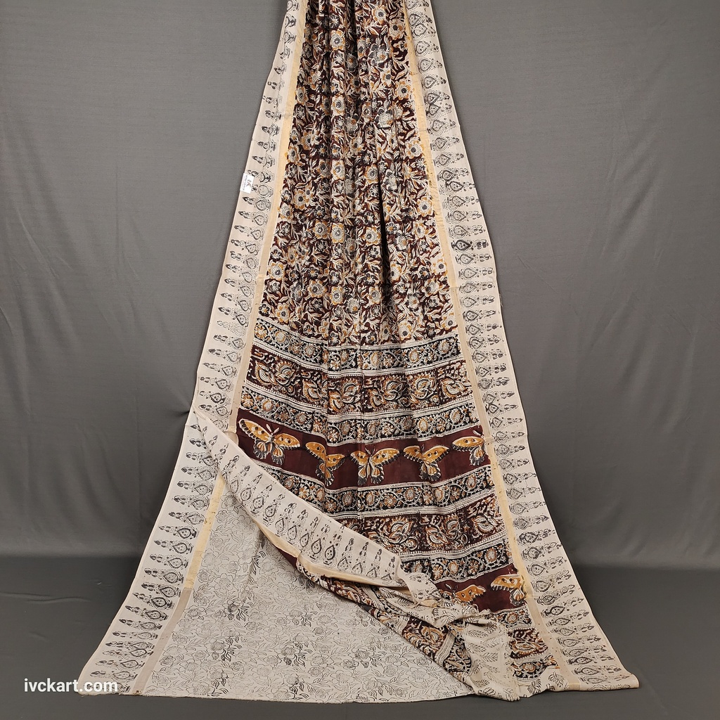 Kalamkari Hand Block Silk Saree