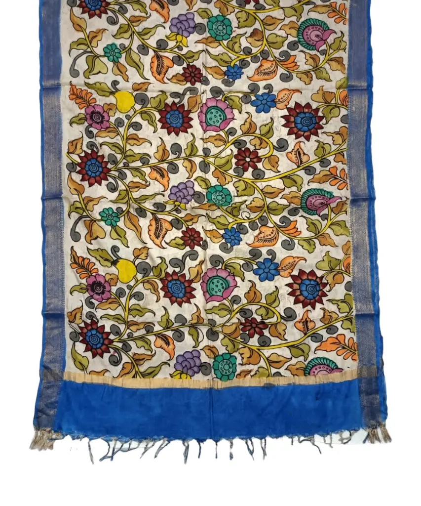 Pen Kalamkari Silk Dupatta
