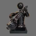 Etikoppaka Home Decor Wooden Crafted Man with violin