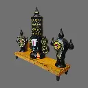 Etikoppaka Home Decor Wooden Crafted Balaji Shanka Chakra