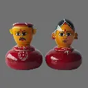 Etikoppaka Home Decor Wooden Crafted Couple faces