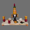 Etikoppaka Home Decor Wooden Crafted Puja set with Balaji