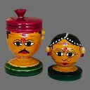 Etikoppaka Home Decor Wooden Crafted Marriage Couple Set