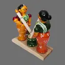 Etikoppaka Home Decor Wooden Crafted Haldi making Ladies