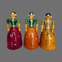 Etikoppaka Home Decor Wooden Crafted Three Girls Traditional