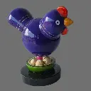 Etikoppaka Home Decor Wooden Crafted Blue Coloured Hen 