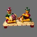 Etikoppaka Home Decor Wooden Crafted Sannayi 2 Dolls set