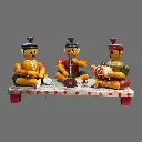 Etikoppaka Home Decor Wooden Crafted Sannayi 3 Dolls set